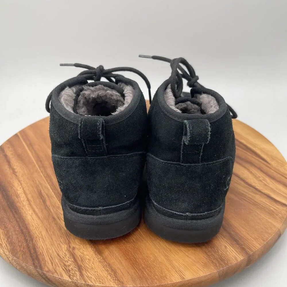 UGG Neumel Boots Mens Size 12 Black Suede Casual Comfort Shearling Lined Chukka